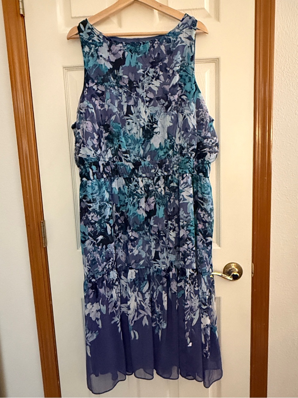 Lane Bryant Floral Midi Dress in Purple & Blue